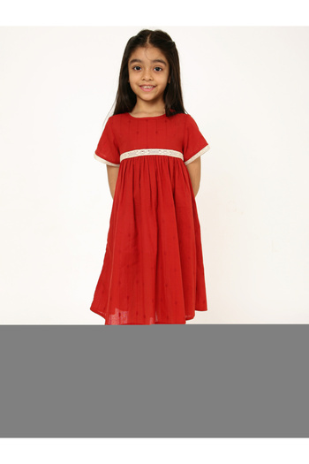 Styli Lace Insert A-Line Dress