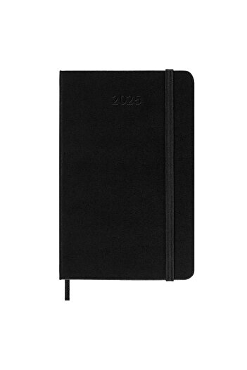 Moleskine Модел 2025 - Твърда корица Хоризонтален седмичен дневник 9x14 - Черно