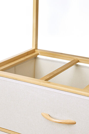Digithome Bambu 2 Raflı 3 Çekmeceli Dolap Çok Amaçlı Düzenleyici Organizer Şifonyer Db-0017