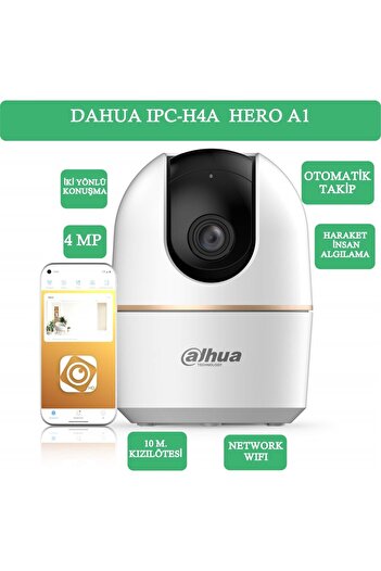 DAHUA Dh-h4a 4mp 3.6mm 10m Ir Wifi Pan/tilt Ip Kamera 64 Gb Sd Hafıza Kartı