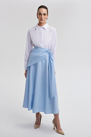 Touché Privé POPLIN SKIRT WITH BINDING DETAIL