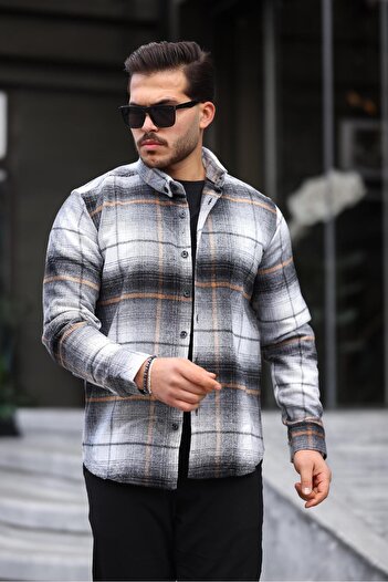 Miron Біла чорна картата сорочка Regular Fit Oduncu - 2449