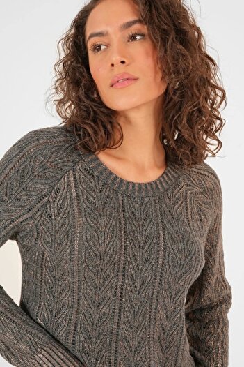 Ecenin Favorileri Copper Leaf Knitwear Women's Sweater