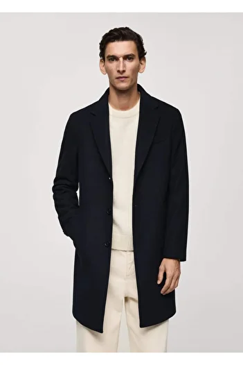 MANGO Man Recycled Wool Long Coat