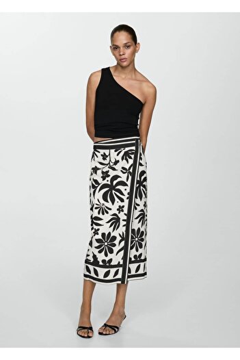 MANGO Woman Wickelrock mit Blumenmuster