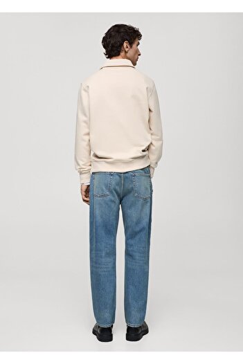 MANGO Man Regular kesim pamuklu polo sweatshirt