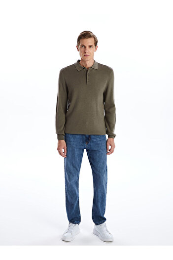 LC Waikiki LCWAIKIKI Classic Polo Collar Long Sleeve Men's Knitwear Sweater