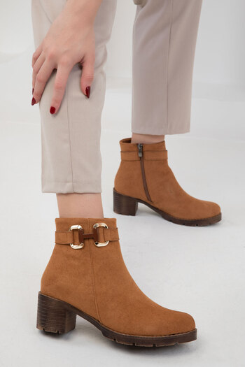 SOHO Tan Suede Γυναικείες Μπότες - 19634 Model Bootie