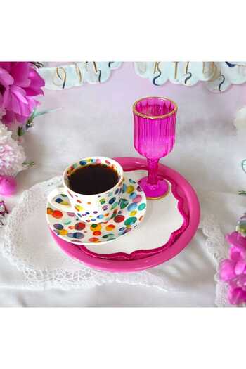 EceAksesuar Metal Single Presentation Tray - Decorative Tea, Coffee and Pastry Serving 17 cm