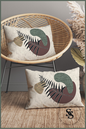 SasoHome Colorful Stones Designed Floral Patterned 2-Piece Rectangular Throw Pillow Cover