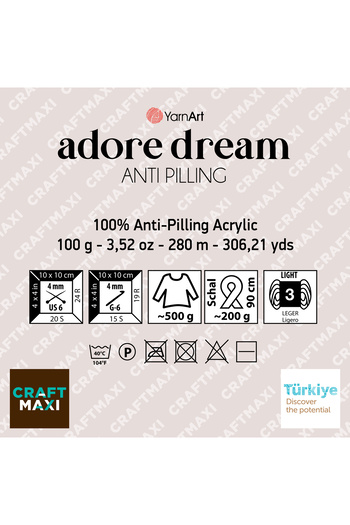 Yarnart Adore Dream - خيط محبوك يدويًا رخامي-1055