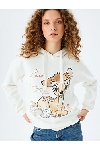 Koton Lizenziertes, bedrucktes, bequemes Sweatshirt mit Kapuze