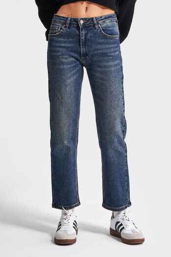 its basic Denim Straight Slim Fit pentru femei T.Jeans Color - 100% Koton