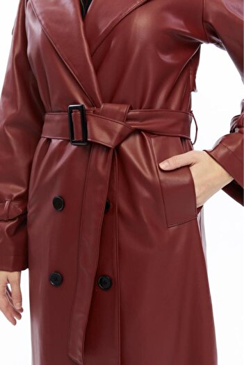 Jamila Leather Women's Trench Coat