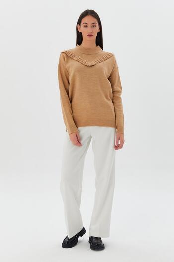 Shopping Shop V-Neck Ruffled Biscuvi Sweater