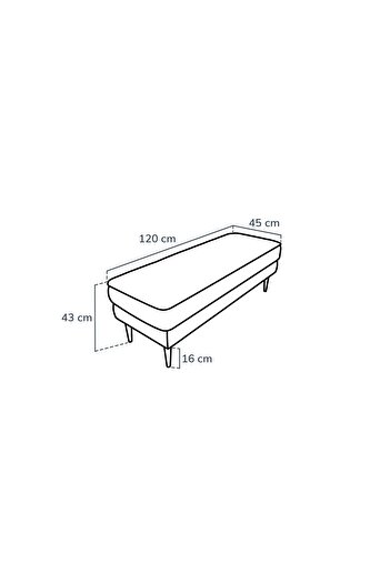 Normod Klem Bench Ahşap Ayak - Fitilli Kadife