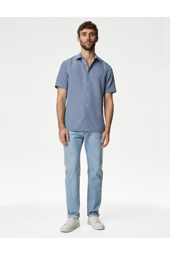 Marks & Spencer Regular Fit Kısa Kollu Desenli Gömlek