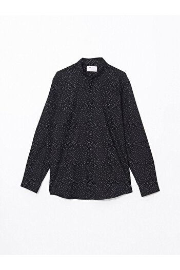 LC Waikiki Чоловіча сорочка LCW Vision Slim Fit з довгим рукавом з візерунком Armur