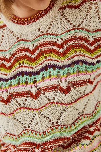 Bianco Lucci Women's Multi Patterned Knitwear Sweater 20246233