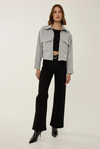 Hiccup Zippered Jacket with Shirt Collar