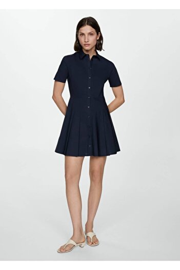 MANGO Woman Rochie cămașă plisată
