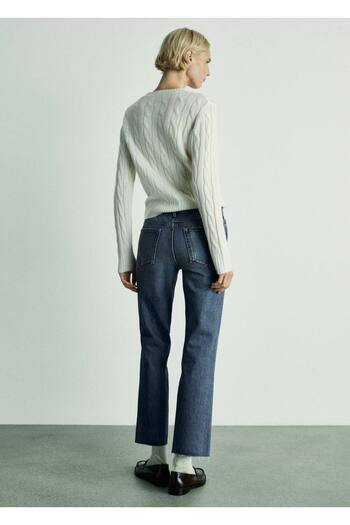 MANGO Woman White Crop Jeon - Straight Cut