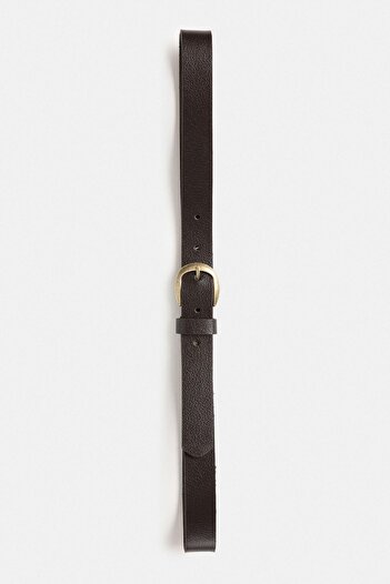 Antioch Brown Oval Buckle Men's Leather Belt