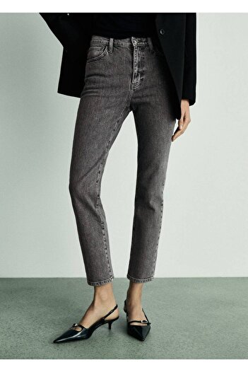 MANGO Woman Claudia Slim Cut Crop Jean Trousers