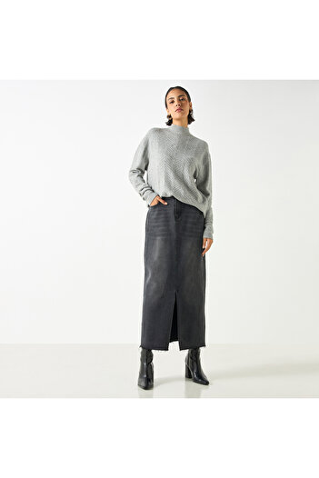 2Xtremz Textured High Neck Sweater with Long Sleeves