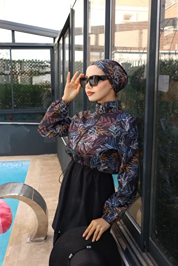 Atelier Lina Hürrem 3 τεμαχίων Πλήρως καλυμμένο μαγιό Hijab από ρυθμιζόμενο ελαστικό ύφασμα που απωθεί το νερό