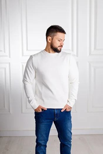 Sarar Interview 0 Collar White Sweatshirt