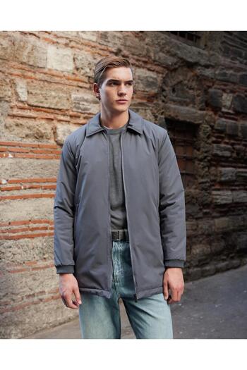 Danger Men's Plain Waterproof Long Coat Jacket Anthracite