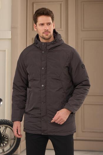 Danger Anthracite Men's Hooded Waterproof Jacket Coat