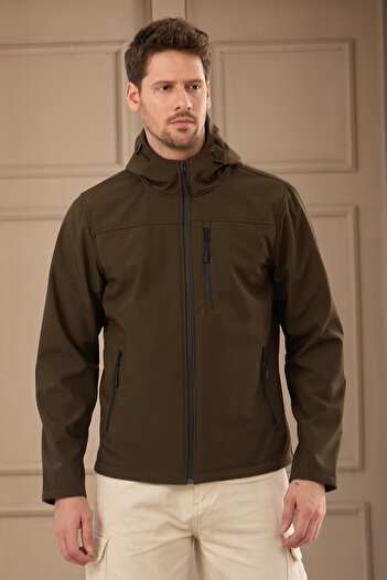 Danger Ανδρικό παλτό Softshell Khaki - Αδιάβροχο και αντιανεμικό