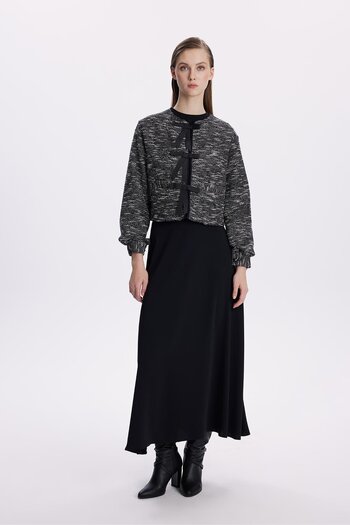 Zühre Black Knitted Textured Combination Set - Tk-1402