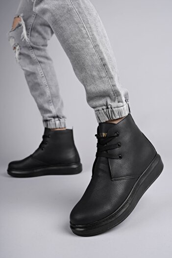 Zerenyus Ανδρικά αθλητικά μποτάκια OSLO Lace-Up Skin Μαύρα