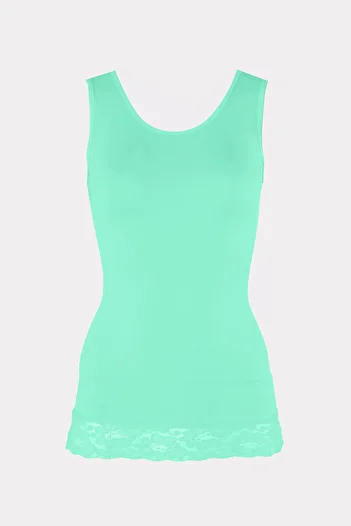 NBB Turquoise Seamless Lace Wide Strap Tank Top