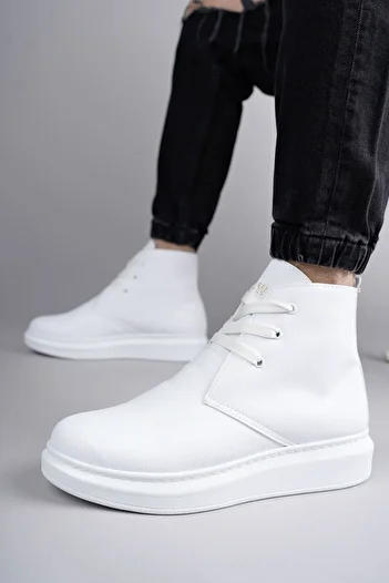 Zerenyus Ανδρικά αθλητικά μποτάκια OSLO Lace-Up Skin Λευκά