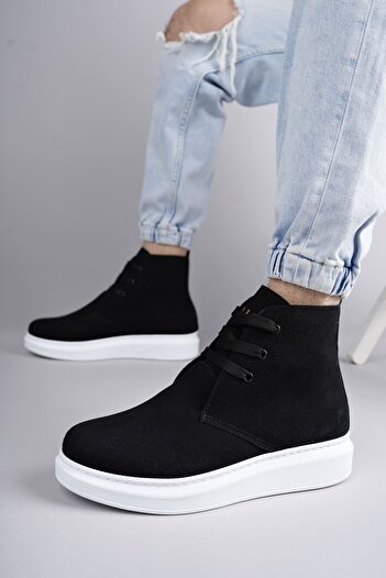 Zerenyus Ανδρικές αθλητικές μπότες OSLO Black Suede - Casual με κορδόνια
