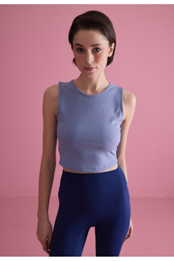 TUBİA Women's Light Blue Color Back Detailed Blouse
