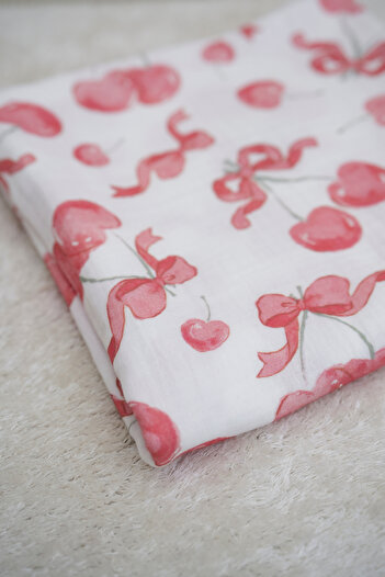 Tuğba Kuğu Baskılı Müslin Kumaş  | Cherry And Ribbon