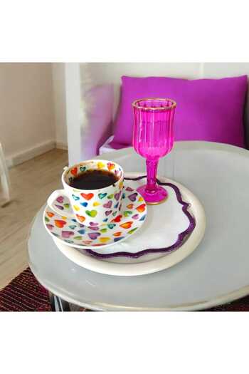 EceAksesuar Metal Single Presentation Tray - Decorative Tea, Coffee and Pastry Serving 17 cm
