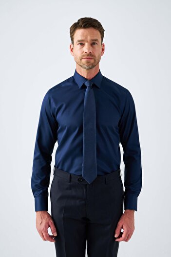 Paşahan Не потребує прасування Non Iron 100% бавовна Класичний комір Сатен Чоловіча сорочка