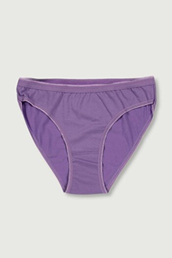 Tutku Kadın Mor 6 Lı Paket Bikini Külot Premium Kumaş Pamuk Standart Beden