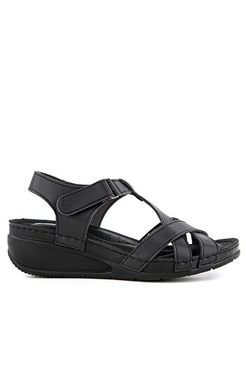Muya Women's Black Sandals with Anatomical Sole and Heel Spur - Simbole