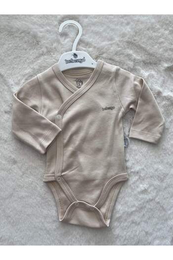 Bebengo Bu4022 Basic Tie Long Sleeve Bodysuit Pink