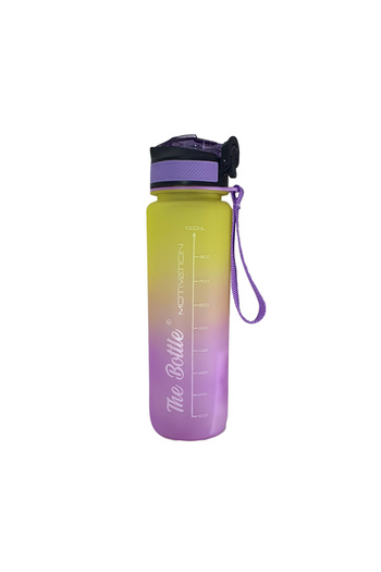 Hediye Kesesi Mica Motivational Water Bottle with Straw, Double Color, 1 Lt HK2735