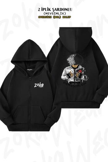 ZOKAWEAR Μαύρη ζακέτα UFC Khabib Nurmagomedov - Πίσω στάμπα, φερμουάρ, κουκούλα (2 κλωστές)