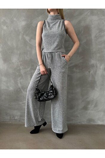 TOPSHOW S:2 / M:2 / L:1 / Xl:1= 6 Adet | Gri Triko Pantolon F1486