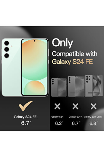Fibaks Samsung Galaxy S24 FE Kılıf Kamera Çıkıntılı Magsafe Wireless Şarj Sert Şeffaf Kapak